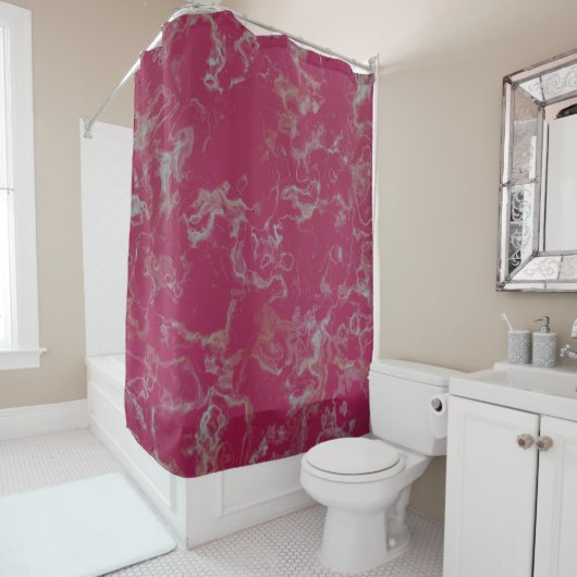 Rideaux De Douche Marbre rose abstrait (En situation)