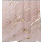 Rideaux De Douche Marbre rose aux veines dorées (Devant)