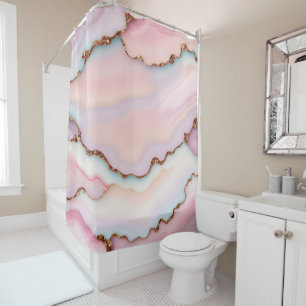 Rideaux De Douche Marbre rose clair Agate Collection moderne