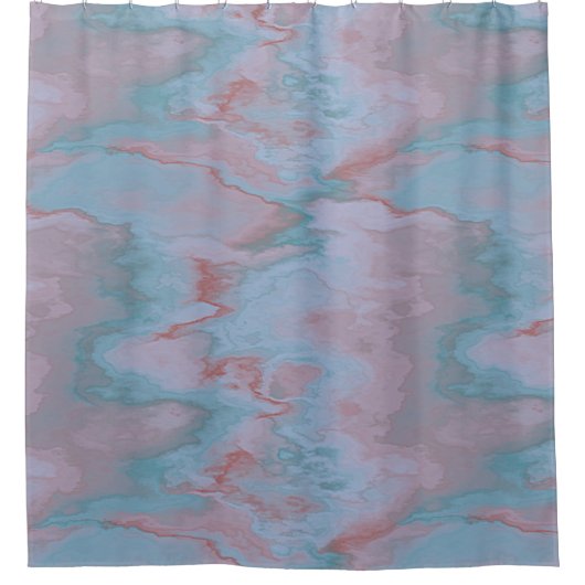 Rideaux De Douche marbre rose et bleu abstrait (Devant)