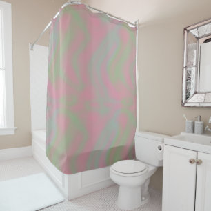 Rideaux De Douche marbre rose et vert abstrait