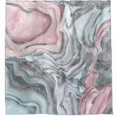 Rideaux De Douche Marbre rose noir - rose pastel et argent (Devant)