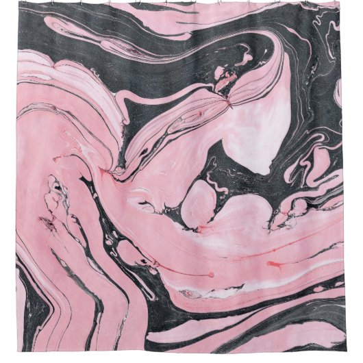Rideaux De Douche Marbre rose noire : Art Abstrait (Devant)