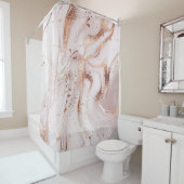 Rideaux De Douche Marbre Rose or : Abstrait liquide. (En situation)