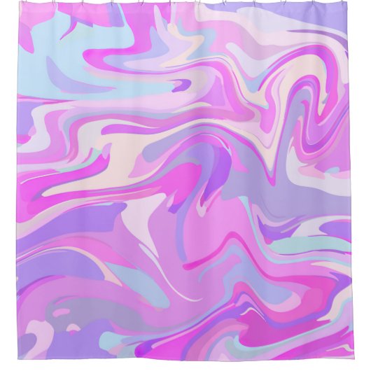 Rideaux De Douche Marbré rose violet Turquoise (Devant)