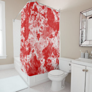 Rideaux De Douche Marbre rouge et blanc abstrait