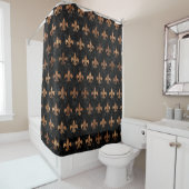 RIDEAUX DE DOUCHE MARBRE ROYAL1 NOIR ET BRUN (R) EN PIERRE (En situation)