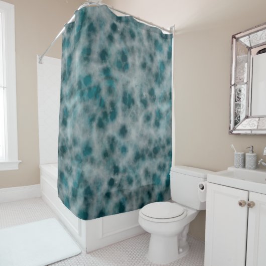 Rideaux De Douche Marbre turquoise abstrait (En situation)