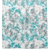 Rideaux De Douche Marbre turquoise et gris (Devant)