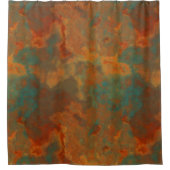 Rideaux De Douche Marbre turquoise et rouille abstrait (Devant)