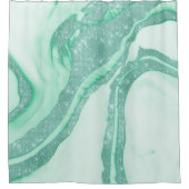 Rideaux De Douche Marbre turquoise vert Mint Sparkine (Devant)