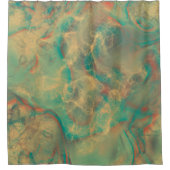 Rideaux De Douche Marbre vert rouge et mer abstrait (Devant)