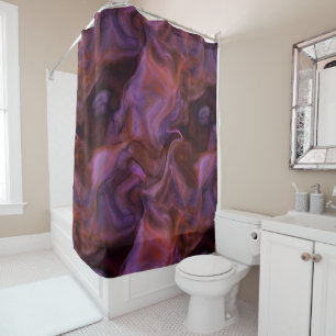 Rideaux De Douche marbre violet et orange abstrait