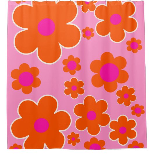 Rideaux De Douche Marché aux Fleurs Amsterdam Fleurs Rétro Rose Oran (Devant)
