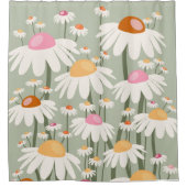 Rideaux De Douche Marché aux Fleurs Tokyo Retro Daisies Sage Green (Devant)