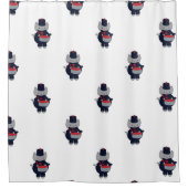 Rideaux De Douche Marching Band Drummer Cat Navy Blue Red (Devant)