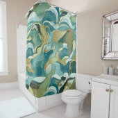Rideaux De Douche Marée turquoise : inspirée de l'océan Abstrait (En situation)