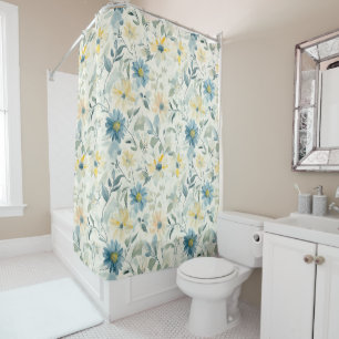 Rideaux De Douche Marguerite de Prairie Douce Aquarelle