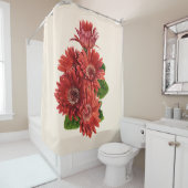 Rideaux De Douche Marguerites Gerbera Rouges (En situation)