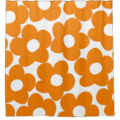 Rideaux De Douche Marguerites Orange Rétro #1 #décoration #art (Devant)
