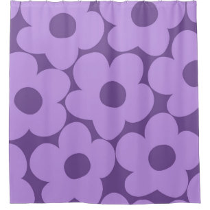 Rideaux De Douche Marguerites rétro en lavande violette #1 #décorati