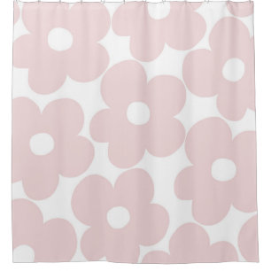 Rideaux De Douche Marguerites roses rouges rétro #1 #décoration #art