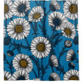 Rideaux De Douche Marguerites sur bleu (Devant)