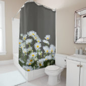 Rideaux De Douche Marguerites sur Gris (En situation)