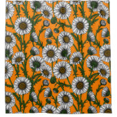 Rideaux De Douche Marguerites sur orange (Devant)