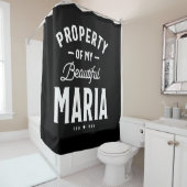 Rideaux De Douche Maria Nom personnalisé Anniversaire Cadeau (En situation)