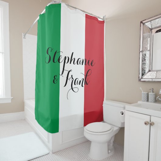 Rideaux De Douche Mariage couleur drapeau italien (En situation)