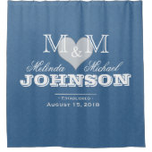 Rideaux De Douche Mariage de monogramme cardiaque (Devant)