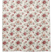 Rideaux De Douche Mariage Floral Crème Rouge Assez Chic (Devant)