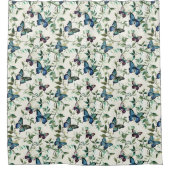 Rideaux De Douche Mariage Papillons Bleus Joliment Chic (Devant)