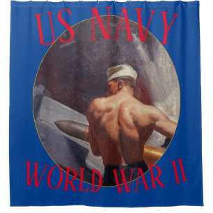 RIDEAUX DE DOUCHE MARINE AMÉRICAINE DEUXIÈME GUERRE MONDIALE ATLANTI