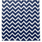 Rideaux De Douche Marine Bleu Et Blanc Chevron (Devant)