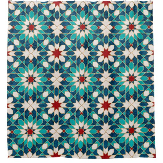 Rideaux De Douche Marine Bleu Turquoise Blanc Marbre Rouge Marbre Ma (Devant)