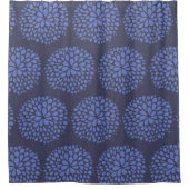 Rideaux De Douche Marine Blue Scandi Moderne Abstrait Floral (Devant)