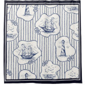 Rideaux De Douche Marine Elements Blue White Lighthouse Ship (Devant)