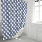 Rideaux De Douche Marine et En vichy blanc