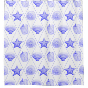 Rideaux De Douche Marines Bleus Costumes côtiers Starfish