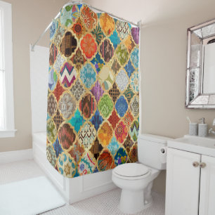 Rideaux De Douche Marocain Coloré or Cool moderne Motif Boho