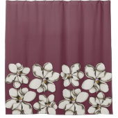 Rideaux De Douche Maroon frontalier des fleurs de Magnolia méridiona (Devant)