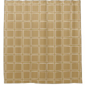 Rideaux De Douche Marron clair et blanc chic moderne tendance (Devant)