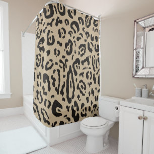 Rideaux De Douche Marron et noir imprimé animal cheetah léopard