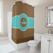 Rideaux De Douche Marron et Turquoise (En situation)