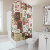 Rideaux De Douche Marsala Marsala Marsala Motif en Carrelage (En situation)
