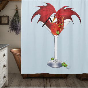 Rideaux De Douche Martini Imaginaire Red Dragon