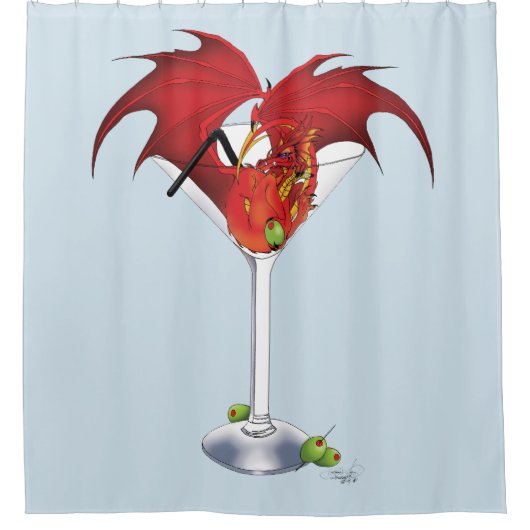 Rideaux De Douche Martini Imaginaire Red Dragon (Devant)