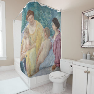 Rideaux De Douche Mary Cassatt - Deux mères et enfants dans un batea